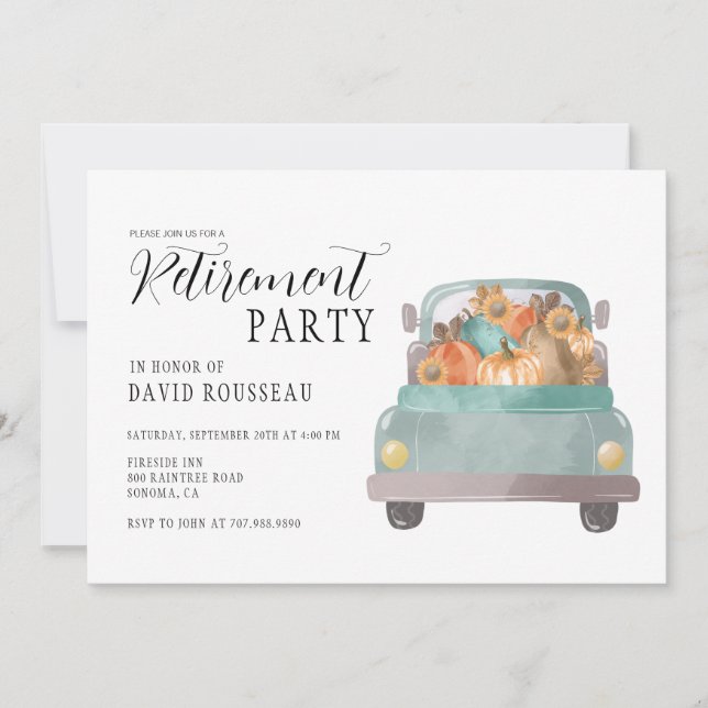 Fall Retirement Party Invitation (Front)