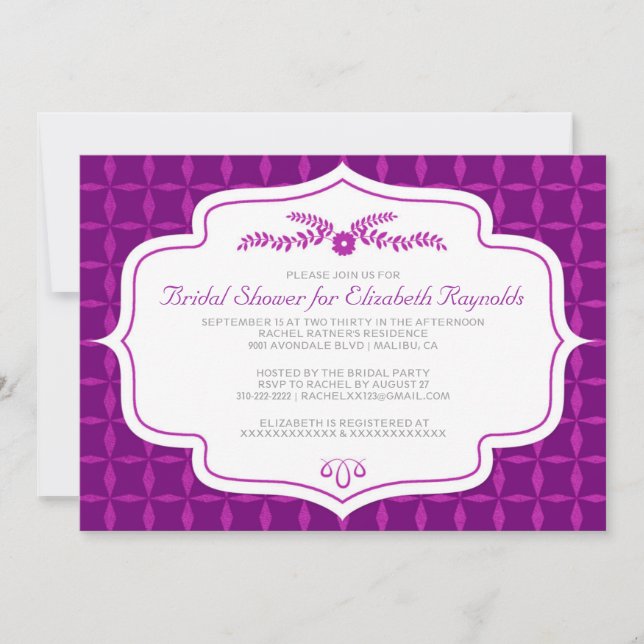 Fall Retro Bridal Shower Invitations (Front)