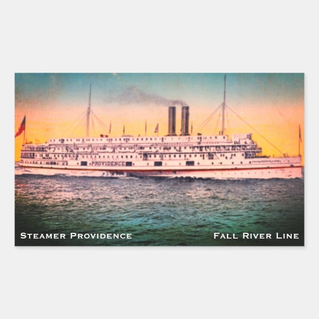 Fall River Line, Steamship 'Providence' Rectangular Sticker (Front)