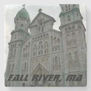 Fall River, MA Church Gothic Architecture Stone Coaster