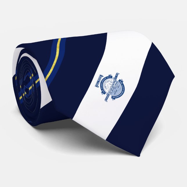 Fall River (Massachusetts) city flag Neck Tie (Rolled)