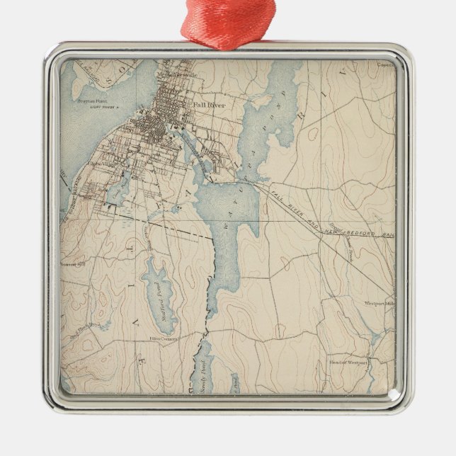 Fall River, Massachusetts Metal Tree Decoration (Front)