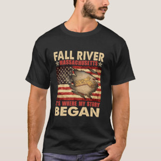 Fall River Massachusetts USA Flag 4th Of July Long T-Shirt