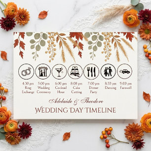 Fall Romance Autumn Bliss Ivory Burgundy Wedding Enclosure Card