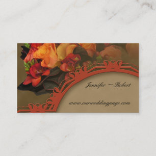 Fall Rose Bouquet Wedding Website card