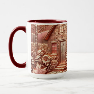 Fall Rose Gold Copper Cottage Metallic Foil Relief Mug