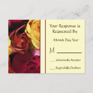 Fall Roses Floral RSVP Card
