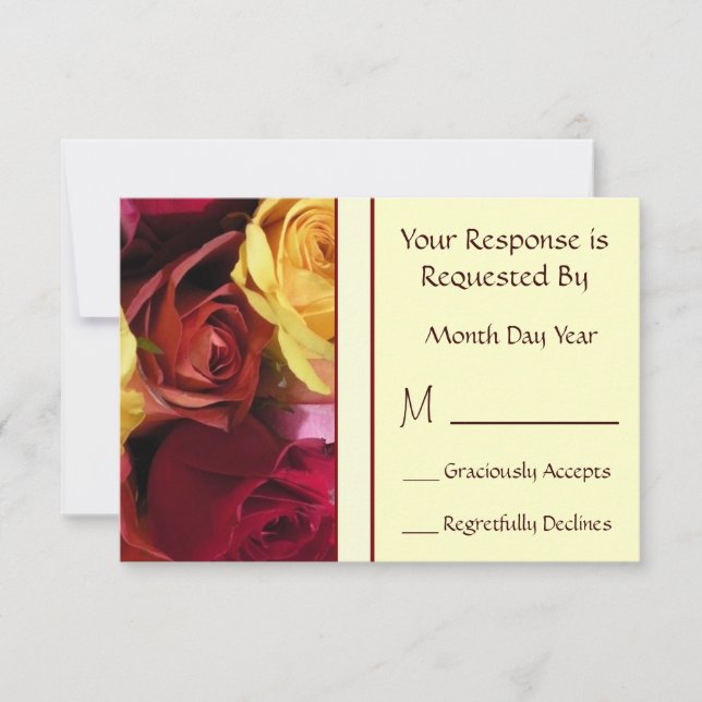 Fall Roses Floral RSVP Card (Front)