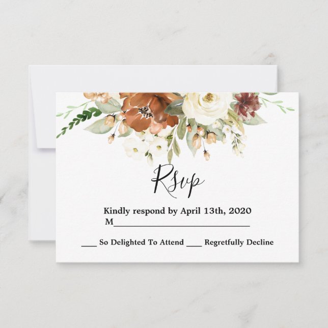 Fall RSVP wedding card (Front)