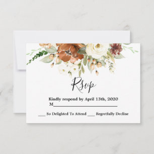 Fall RSVP wedding card