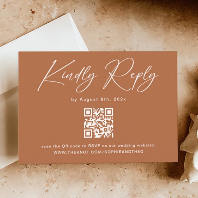 Fall Rust Burnt Orange Wedding RSVP Enclosure Card (Creator Uploaded)