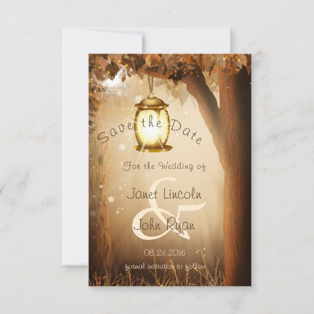 Fall Rustic Autumn Tree Wedding - Save The Date (Front)
