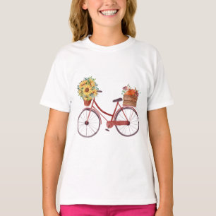 Fall. Rustic Bicycle with Sunflowers   T-Shirt