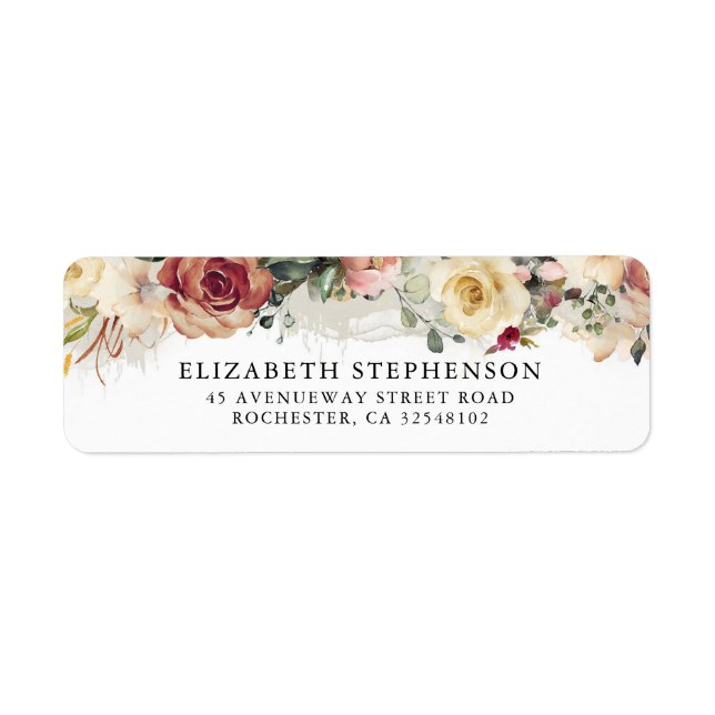 Fall Rustic Bloom Elegant Wedding Watercolor (Front)