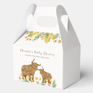 Fall Rustic Boho Highland Cow Baby Shower Favour Box