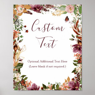 Fall Rustic Botanical Bridal Shower Sign