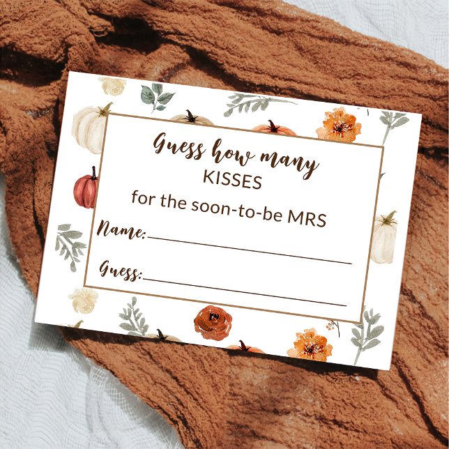 Fall Rustic Bridal Shower Date Game Enclosure Card (Creator Uploaded)