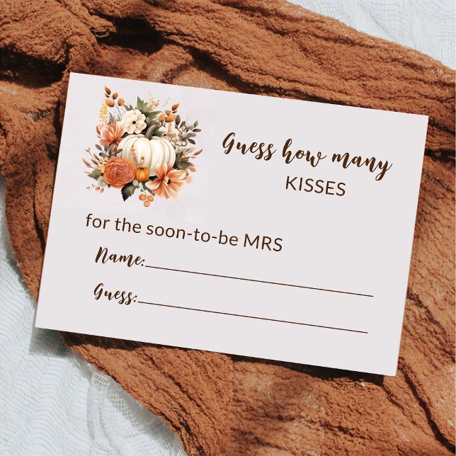 Fall Rustic Bridal Shower Date Game Enclosure Card (Creator Uploaded)