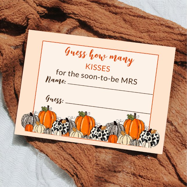 Fall Rustic Bridal Shower Date Game Enclosure Card (Creator Uploaded)