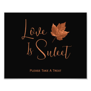 Fall Rustic Copper Brown Black Love Is Sweet Photo Print