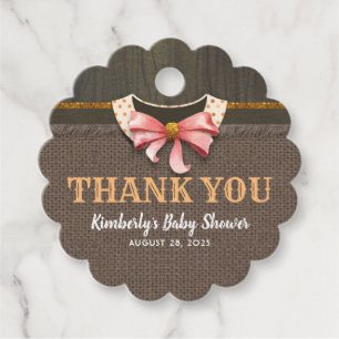 Fall Rustic Country Baby Shower Thank You Favour Tags