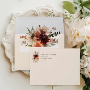 Fall Rustic Floral Bridal Shower Envelope