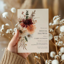 Fall Rustic Floral Bridal Shower Invitation