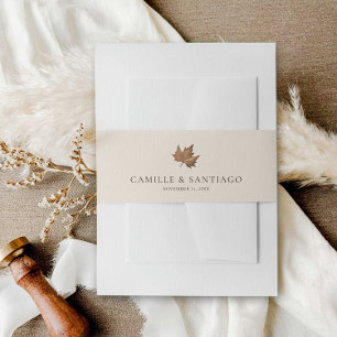 Fall Rustic Minimalist Wedding Invitation Belly Band