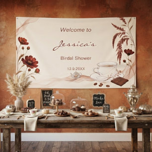 Fall Rustic Mocha Chocolate Bridal Shower Welcome  Banner