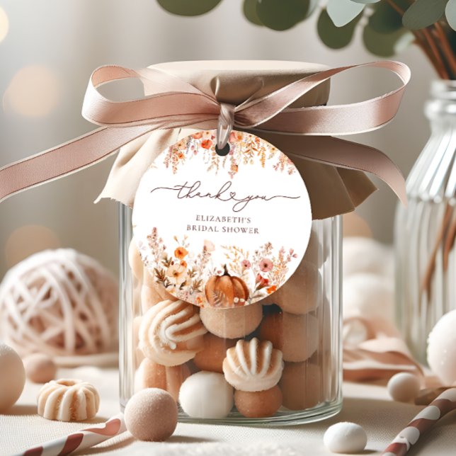 Fall Rustic Pumpkin Bridal Shower Thank You Favour Tags (Creator Uploaded)
