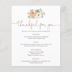 Fall Rustic Pumpkin Thanksgiving Menu