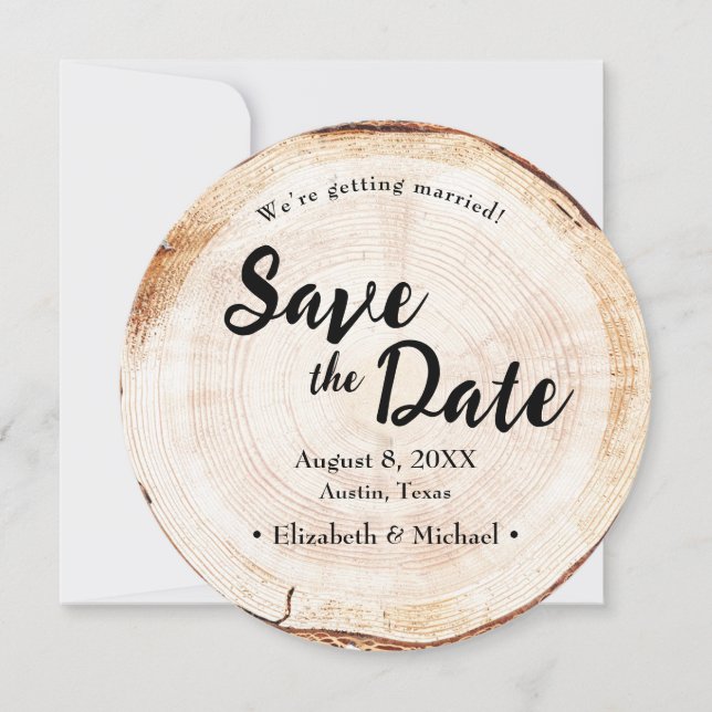 Fall Rustic Save the date Wood background Invitation (Front)