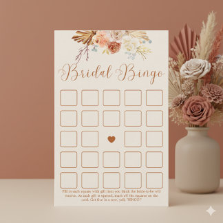 Fall Rustic Terracotta Bridal Bingo Game