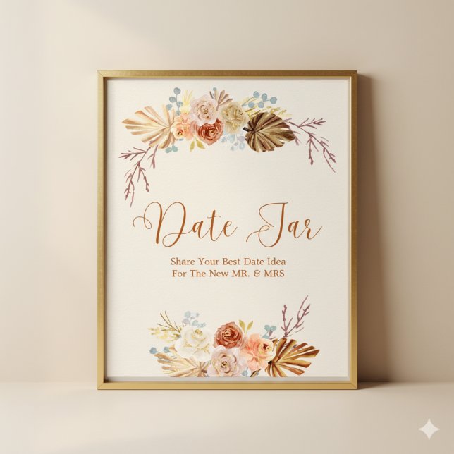 Fall Rustic Terracotta Date Jar Bridal Shower Poster (Creator Uploaded)