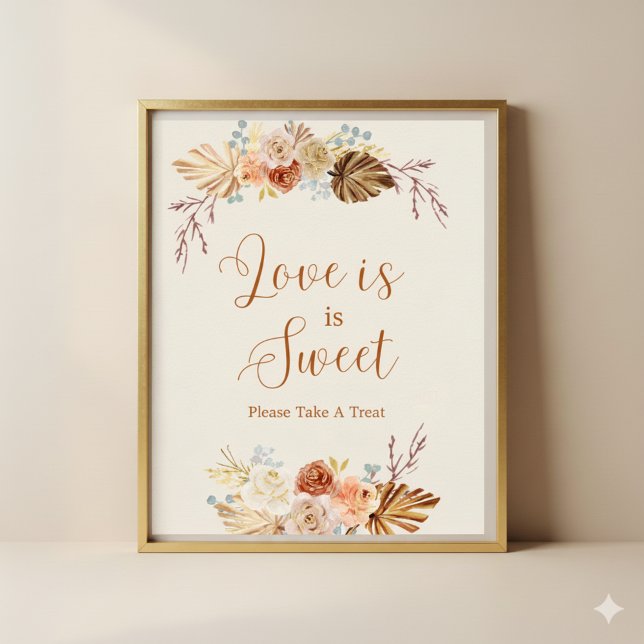 Fall Rustic Terracotta Love is Sweet Take a Treat  Poster (Creator Uploaded)