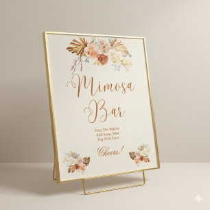 Fall Rustic Terracotta Mimosa Bar Poster