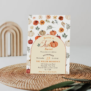Fall Rustic Two Sweet BIrthay Party Invitation
