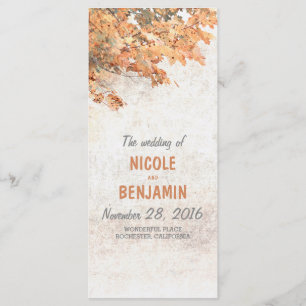 Fall Rustic Wedding Programs Programme