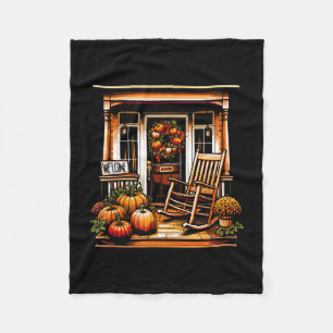 Fall rustic welcome autumn fall season october fleece blanket
