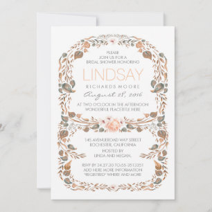Fall Rustic Woodland Vintage Bridal Shower Invitation