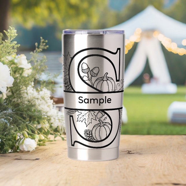 Fall S Monogram Insulated Tumbler (Wedding (Rotated))