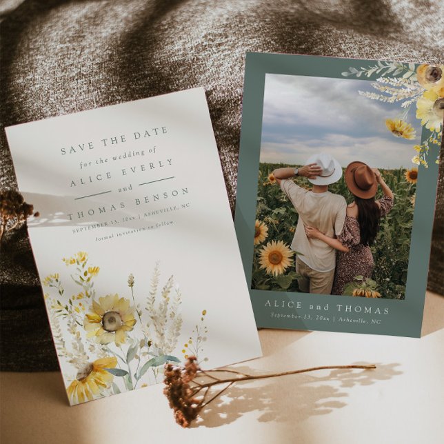 Fall Save The Date, Sunflower Save The Date Invitation (Creator Uploaded)