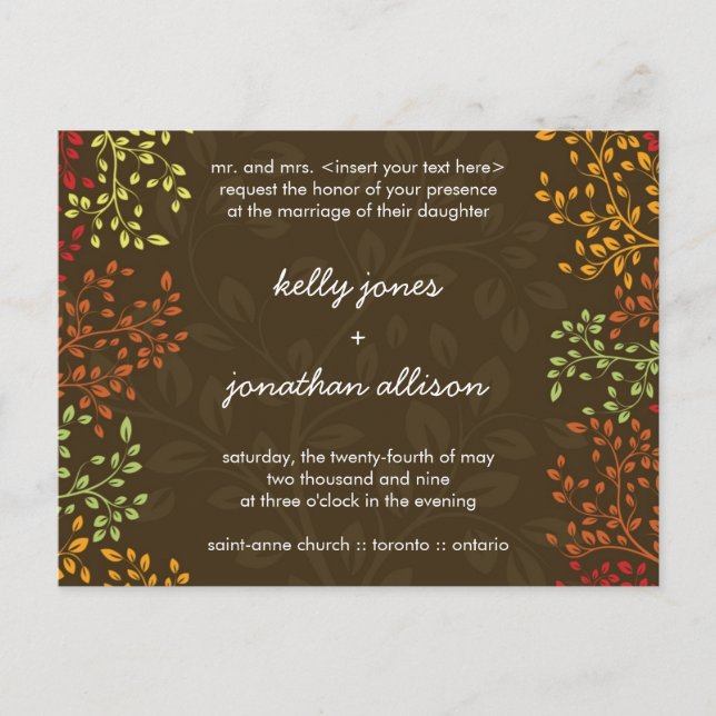 Fall Save the Date Wedding Invitation (Front)