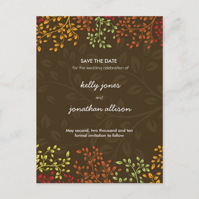 Fall Save the Date Wedding Invitation (Front)