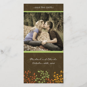Fall Save the Date Wedding Photocard (4x8)