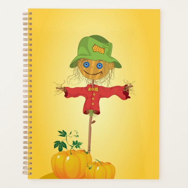 Fall Scarecrow and Pumpkins Autumn Harvest Planner (Front)