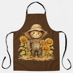 Fall Scarecrow and Sunflowers Apron
