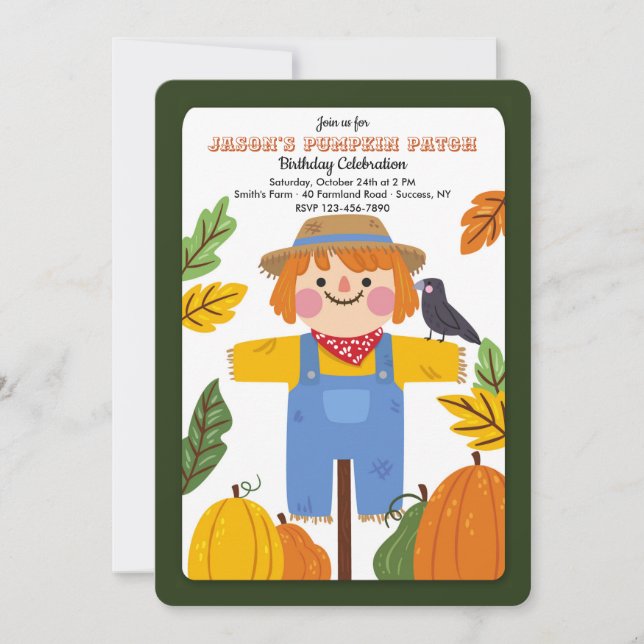 Fall Scarecrow Invitation (Front)