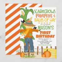 Fall Scarecrow Pumpkin Boy Birthday
