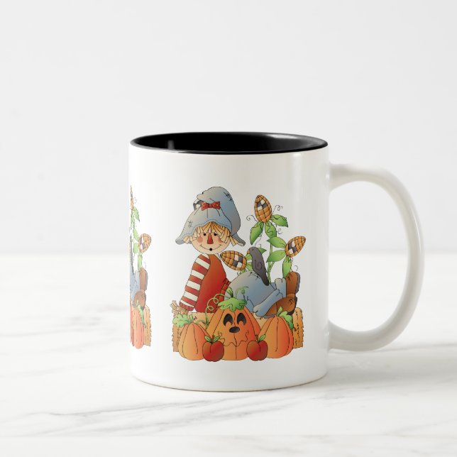 Fall scarecrow seasonal coffee mug (Right)